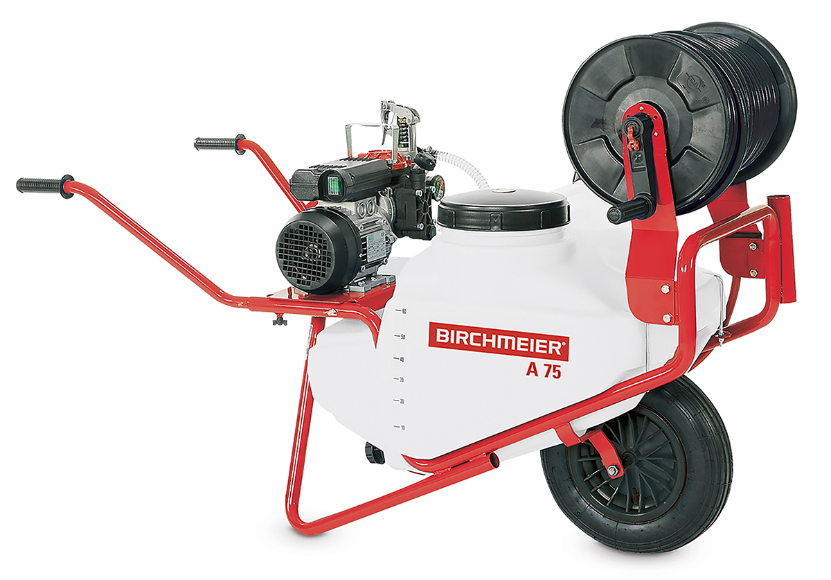 Pulvérisateur avec réservoir de 75 litres sur chariot avec une pompe électrique, pression maximum de 25 bars A 75 AE1 avec moteur électrique