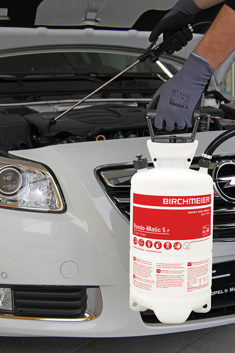 5-Liter Sprühgerät Rondo-Matic 5 P für Säuren von Birchmeier für Werkstatt, Garage, KFZ